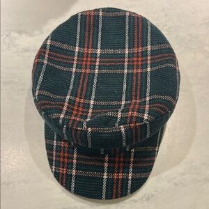 Free People Plaid Cap in Green and Red